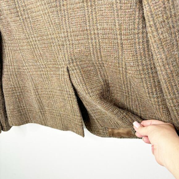 Ralph Lauren Italian Lambswool Alpaca Plaid Tweed Blazer Womens 12 - Picture 8 of 13
